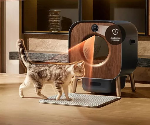 Bac à litière automatique connectée pour chat