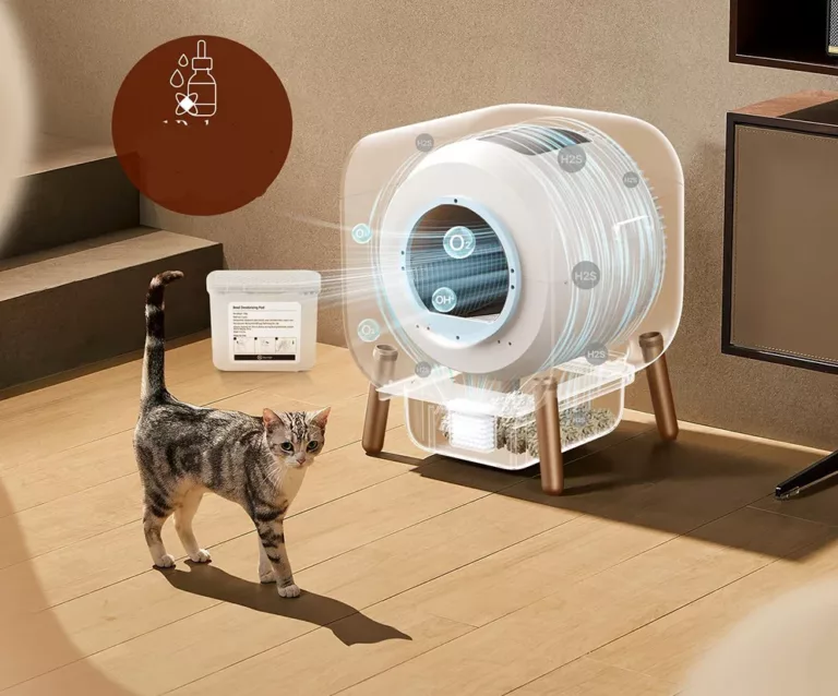 Bac à litière automatique connectée pour chat
