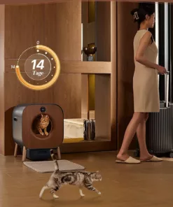 Bac à litière automatique connectée pour chat