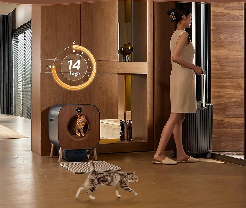 Bac à litière automatique connectée pour chat