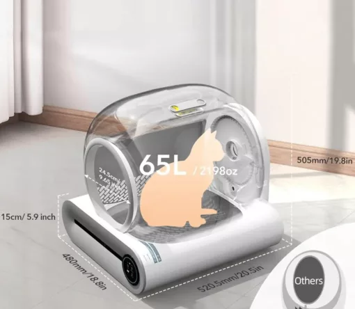 Litière automatique pour chat 65L