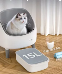 Litière automatique pour chat avec design ouvert