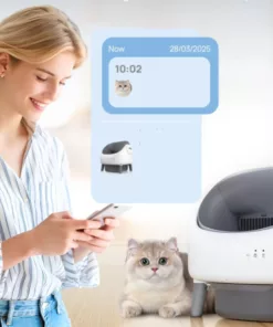 Litière automatique pour chat avec design ouvert