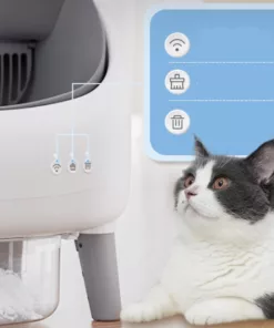 Litière automatique pour chat avec design ouvert