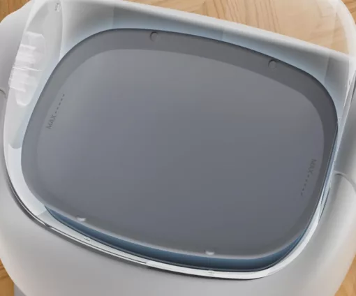 Litière automatique pour chat avec design ouvert
